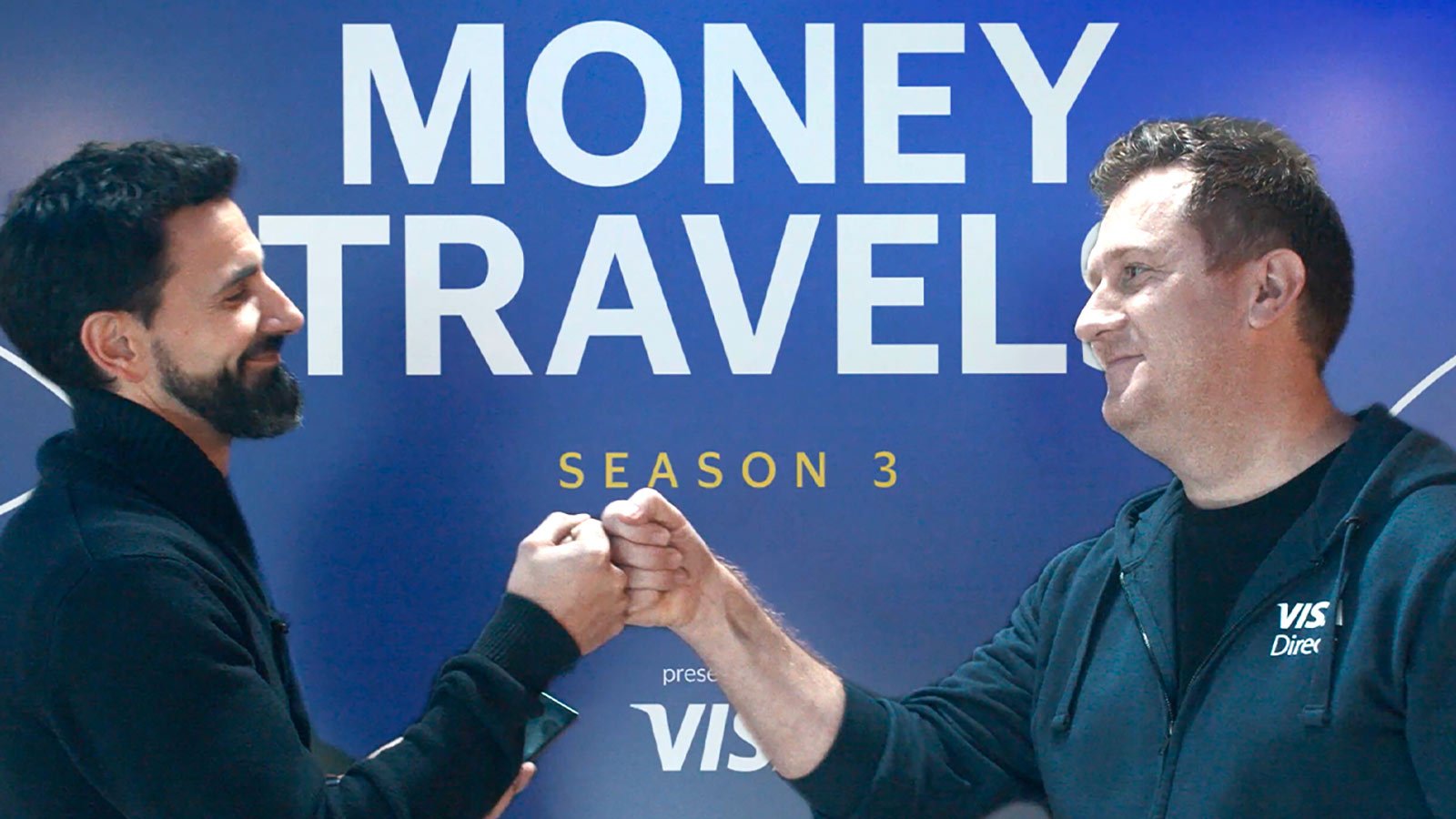 Money Travels season 3 trailer image showing podcast hosts Maxime Guirauton and Richard Arundel