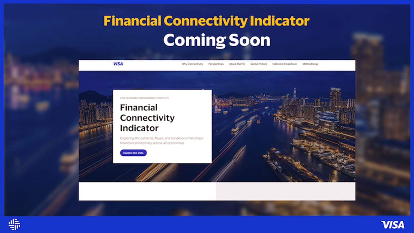 Financial Connectivity Indicator Coming Soon and Visa logo.