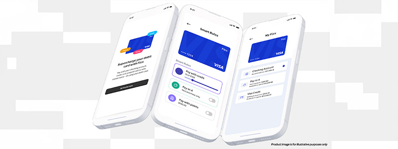 User interface images of Visa Flexible Credential