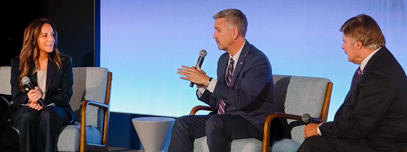 Visa's NA President Kim Lawrence and US SBA Administrator Kelly Loeffler in fireside chat at Visa Payments Vault, DC.