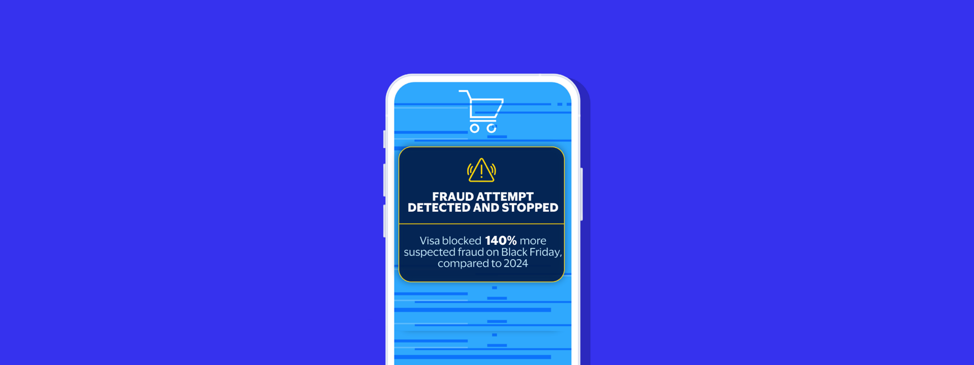 illustration of fraud notification on mobile screen