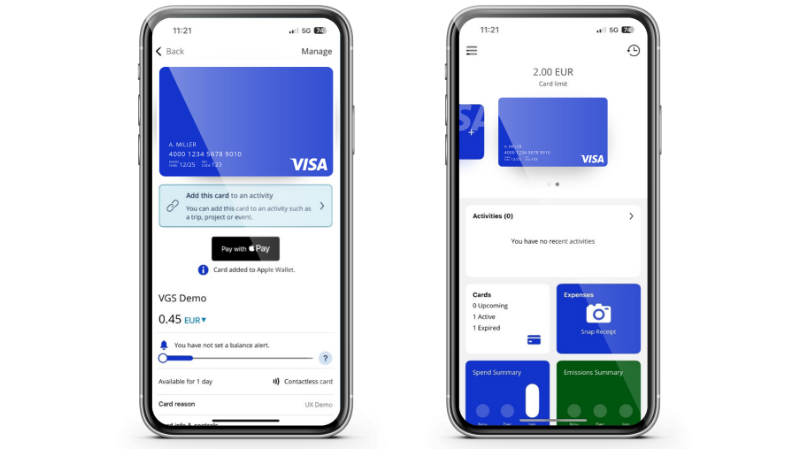 Visa virtual card in mobile wallet