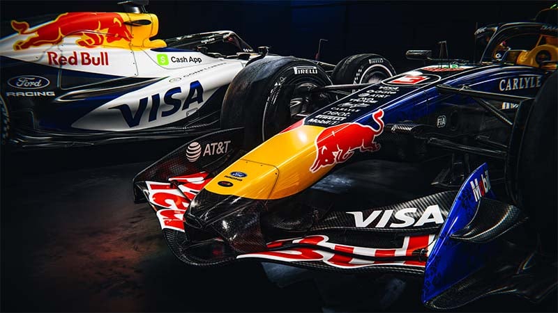 Red Bull Oracle Red Bull Racing and Visa Cash App Racing Bulls F1 cars