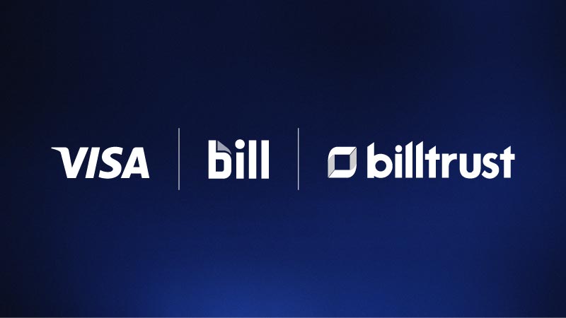 Visa, Bill, Billtrust logos