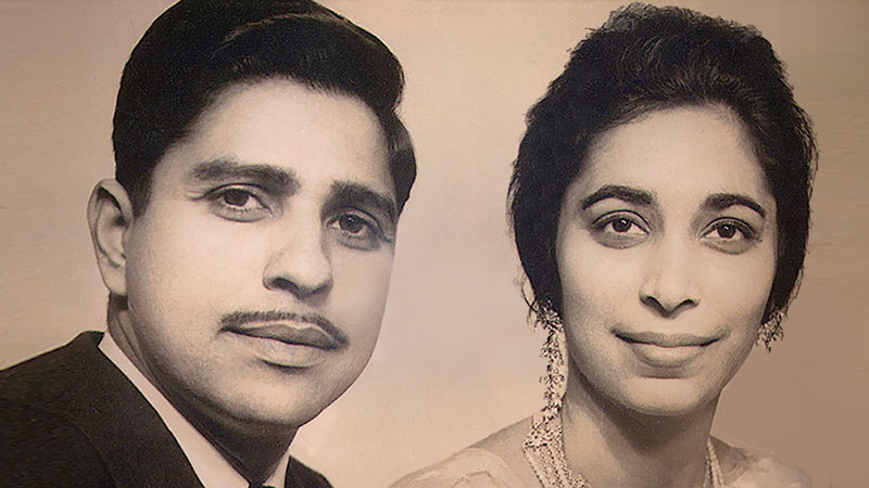 Black and white picture of Rajat Taneja’s parents from 50 years ago.