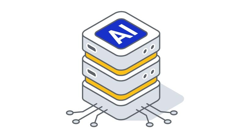 Icon of stacked AI servers