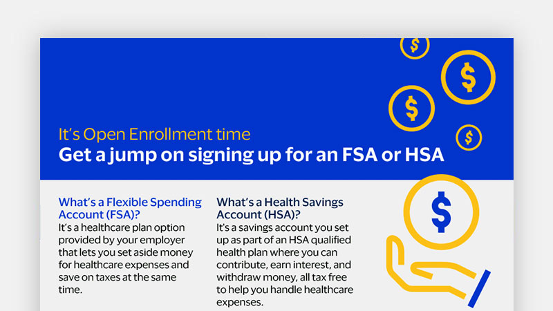 Infographic about FSA and HSA open enrollment