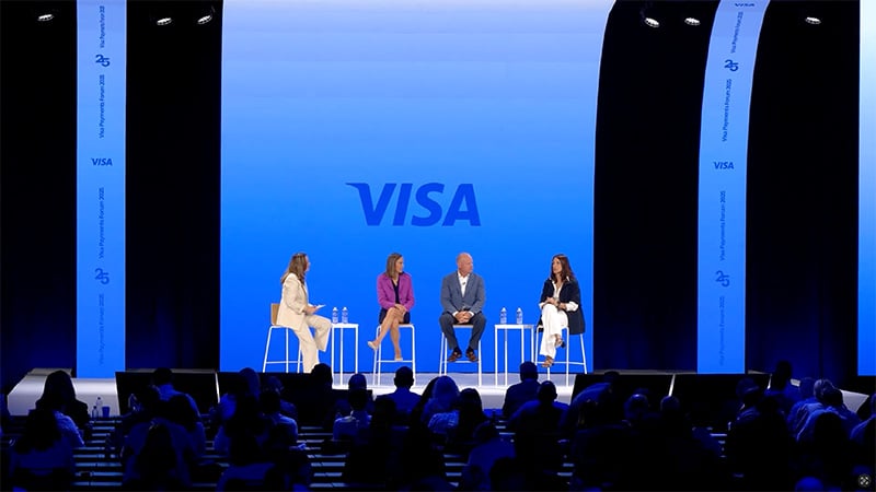 A collage of attendees interacting at FY25 Visa Payments Forum